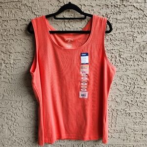 White Stag Coral Ribbed Basic Tank Cotton Spandex NWT Size XL